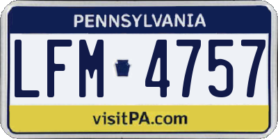 PA license plate LFM4757