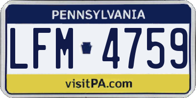 PA license plate LFM4759