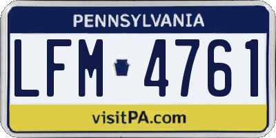 PA license plate LFM4761