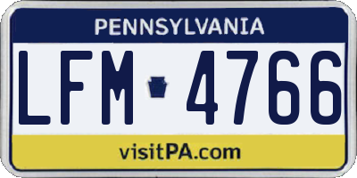 PA license plate LFM4766