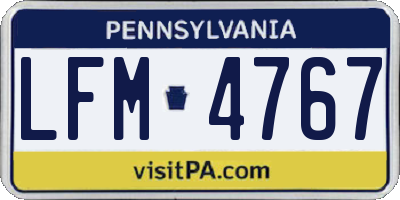 PA license plate LFM4767