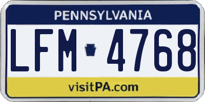 PA license plate LFM4768