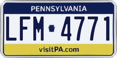 PA license plate LFM4771