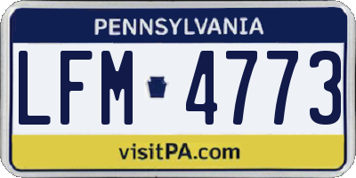PA license plate LFM4773