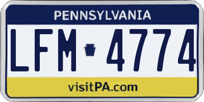 PA license plate LFM4774