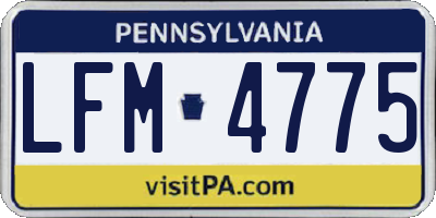 PA license plate LFM4775