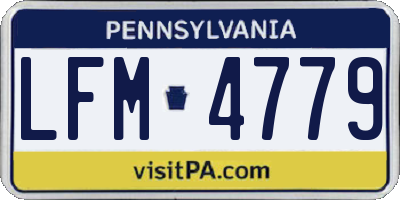 PA license plate LFM4779