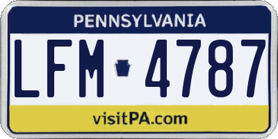 PA license plate LFM4787