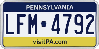 PA license plate LFM4792