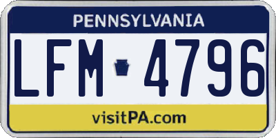 PA license plate LFM4796