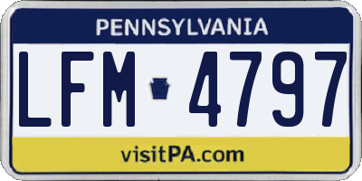 PA license plate LFM4797