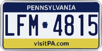 PA license plate LFM4815