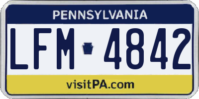 PA license plate LFM4842