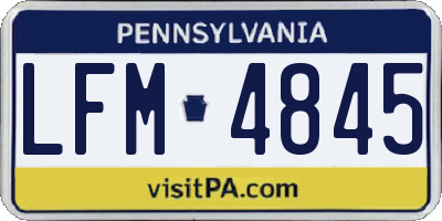 PA license plate LFM4845