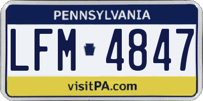 PA license plate LFM4847