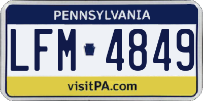 PA license plate LFM4849
