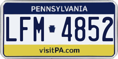 PA license plate LFM4852