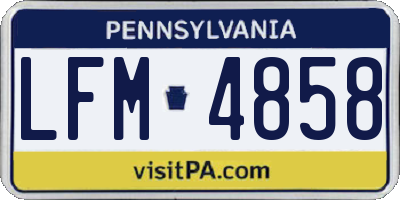 PA license plate LFM4858