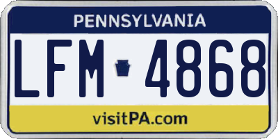 PA license plate LFM4868