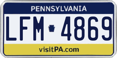 PA license plate LFM4869