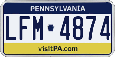 PA license plate LFM4874
