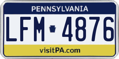 PA license plate LFM4876
