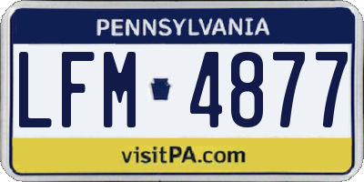 PA license plate LFM4877