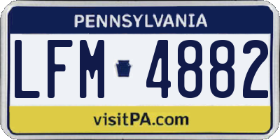 PA license plate LFM4882