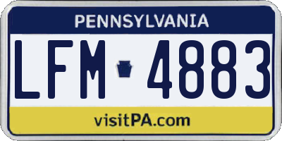 PA license plate LFM4883