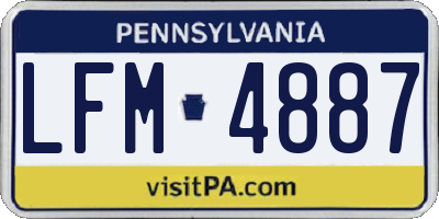 PA license plate LFM4887
