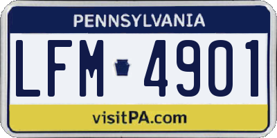 PA license plate LFM4901