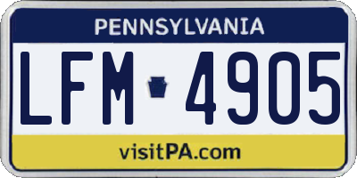 PA license plate LFM4905