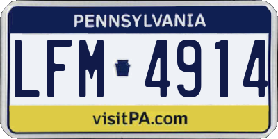 PA license plate LFM4914