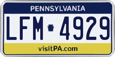 PA license plate LFM4929