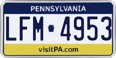 PA license plate LFM4953