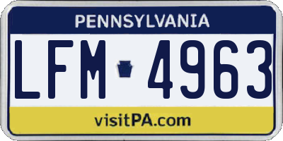 PA license plate LFM4963