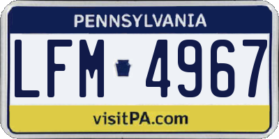 PA license plate LFM4967