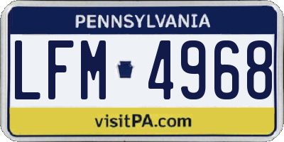 PA license plate LFM4968