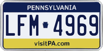 PA license plate LFM4969