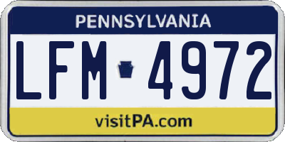 PA license plate LFM4972