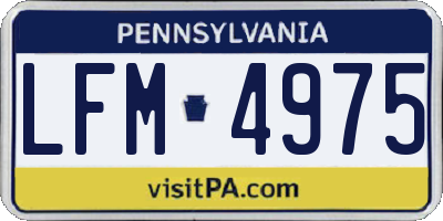 PA license plate LFM4975