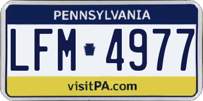 PA license plate LFM4977