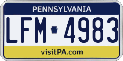 PA license plate LFM4983