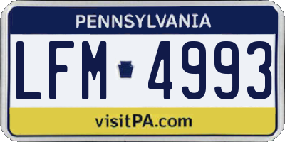 PA license plate LFM4993