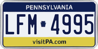PA license plate LFM4995