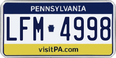 PA license plate LFM4998