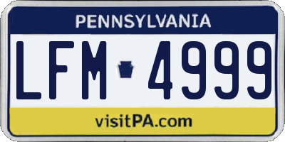 PA license plate LFM4999