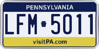 PA license plate LFM5011