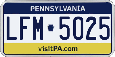 PA license plate LFM5025