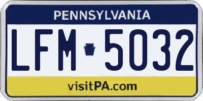 PA license plate LFM5032